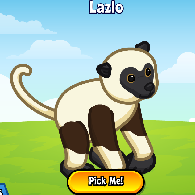 Virtual Webkinz pet sifaka lemur.
