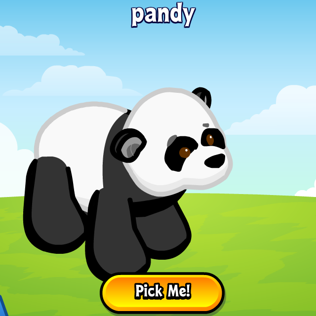 Virtual Webkinz pet black and white panda.