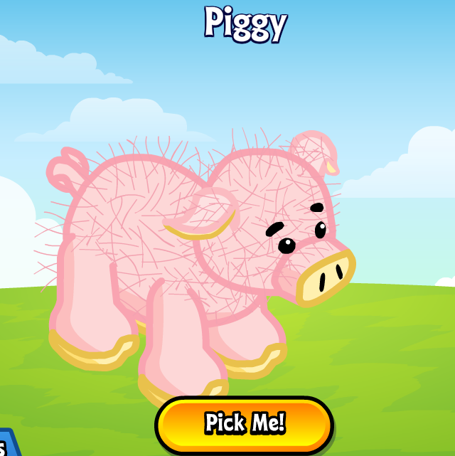 Virtual Webkinz pet pink pig.
